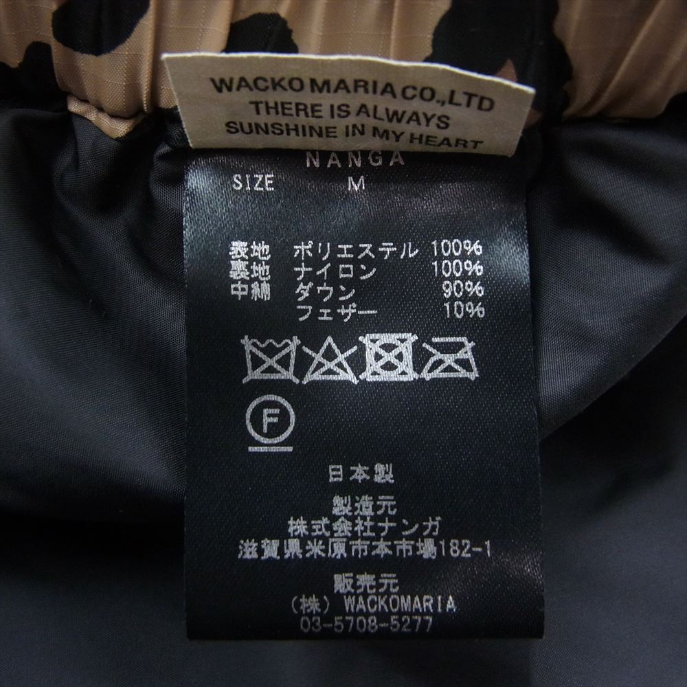 WACKO MARIA ワコマリア 22FW-WMO-NA06 NANGA ナンガ LEOPARD DOWN PANTS レオパード ダウンパンツ ベージュ系 M【新古品】【未使用】【中古】