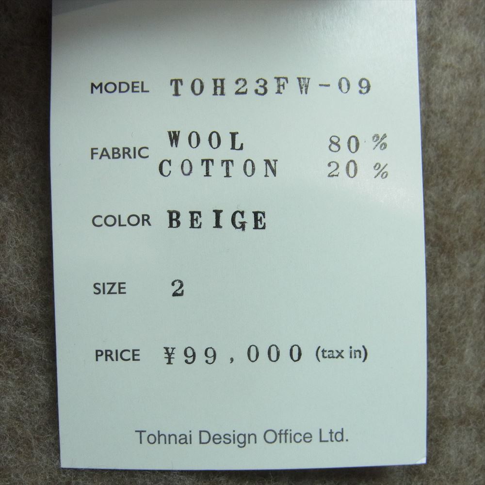 ト―ナイ 23AW TOH23FW-09 WOOL FLEECE RELAXED PARKA COAT ウールフリース リラックスパーカ モッズ コート ベージュ系 2【新古品】【未使用】【中古】