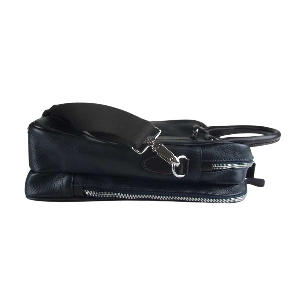 STEFANOMANO ステファノマーノ イタリア製 GOLF ゴルフ 2WAY レザー ビジネス トート バッグ ダークネイビー系【中古】