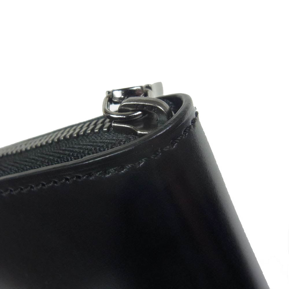ユハク YFC114 コードバン ラウンド ファスナー ロング ウォレット 長財布 ダークネイビー系【極上美品】【中古】