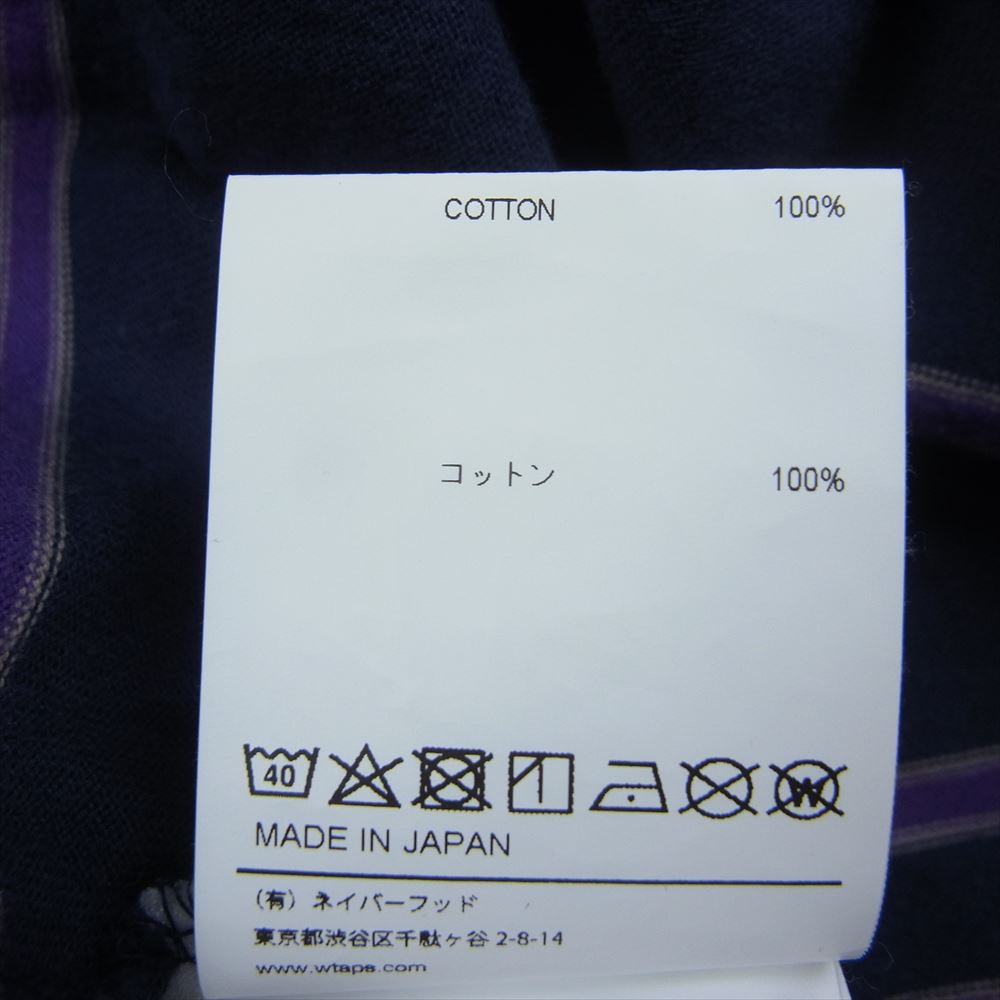 WTAPS ダブルタップス 21SS 211ATDT-CSM24 JAM 02 LS/COTTON ロングスリーブ  Tシャツ カットソー パープル系 03【中古】