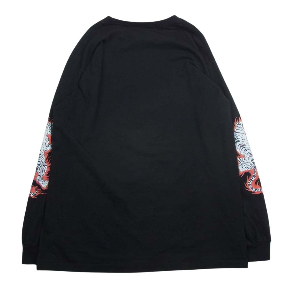 WACKO MARIA ワコマリア タイガープリント 長袖 Tシャツ カットソー  ブラック系 L【中古】