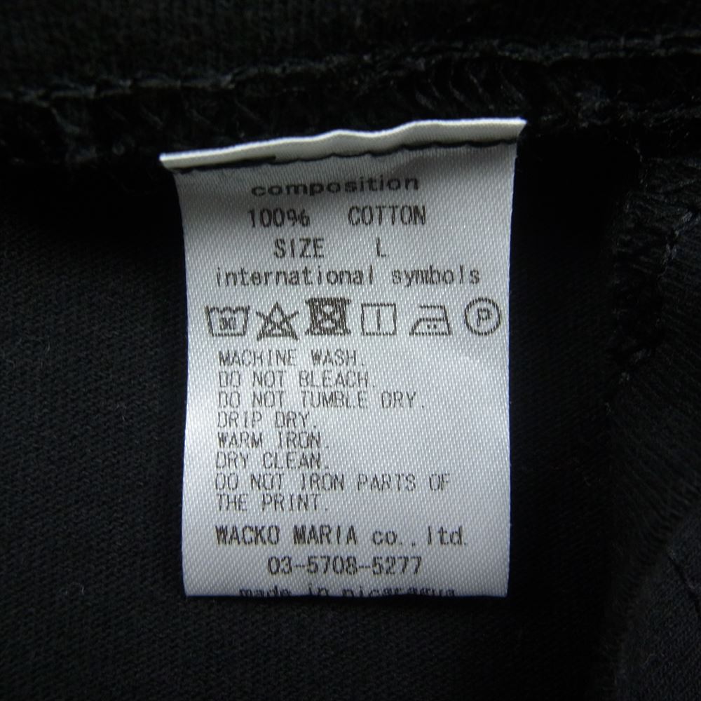 WACKO MARIA ワコマリア タイガープリント 長袖 Tシャツ カットソー  ブラック系 L【中古】