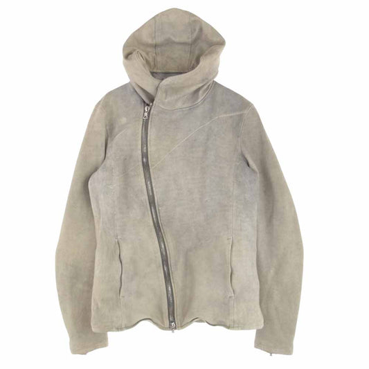 ISAMUKATAYAMA BACKLASH イサムカタヤマバックラッシュ W1367-05  ジャパンホース タンニン ブリーチ 白製品染め後 墨染め フード レザージャケット オフホワイト系 3(L)【中古】