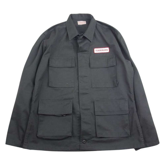 TENDERLOIN テンダーロイン T-BDU 初期 ミリタリー ワーク ジャケット ロゴワッペン グレー系 L【中古】