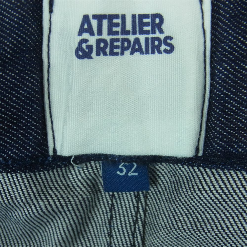 アトリエ＆リペアーズ PW-BW0006 WAISTBAND TROUSER イージー デニム トラウザー パンツ アメリカ製 インディゴブルー系 32【中古】