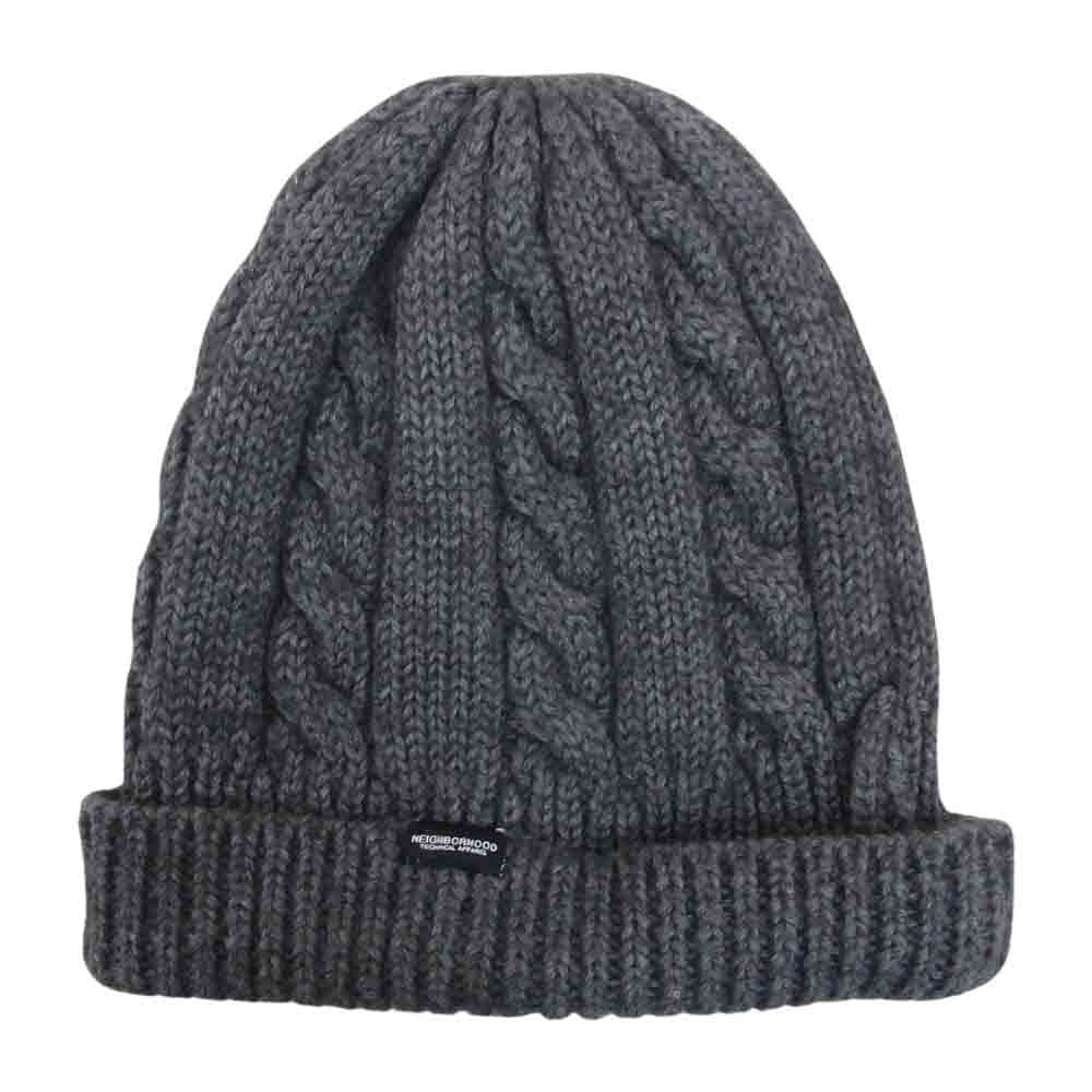 NEIGHBORHOOD ネイバーフッド 11AW 112RPNH-HT06 knit beanie ニット キャップ ビーニー グレー系【中古】