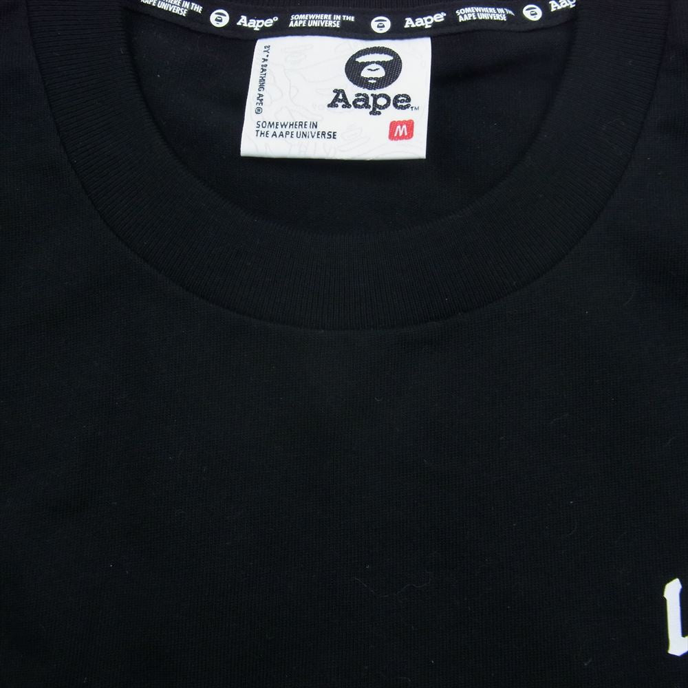 A BATHING APE アベイシングエイプ AAPE プリント Tシャツ ブラック系 M【美品】【中古】