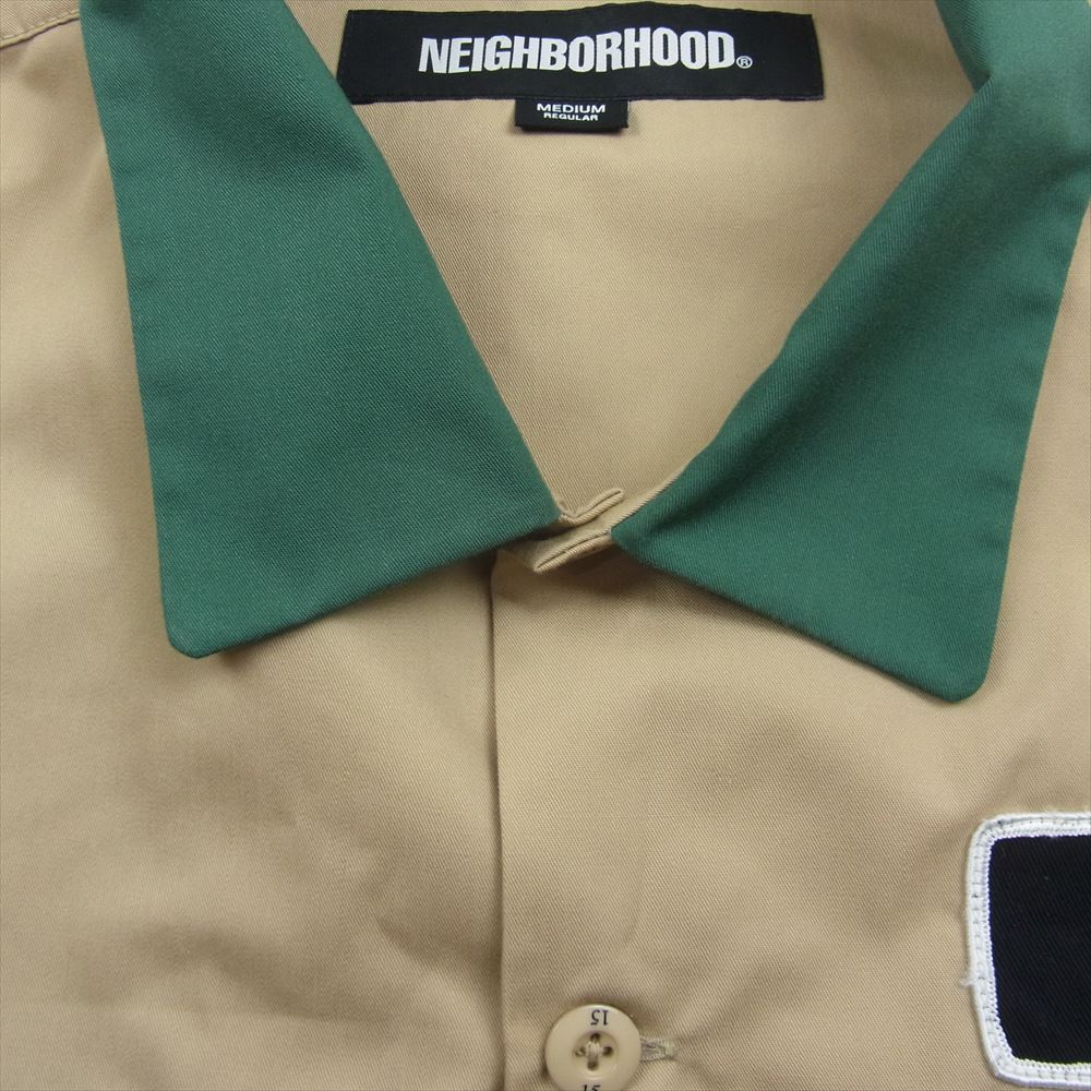 NEIGHBORHOOD ネイバーフッド 23AW 232TSNH-SHM02 TWO TONE WORK SHIRT LS グリーン系 M【極上美品】【中古】