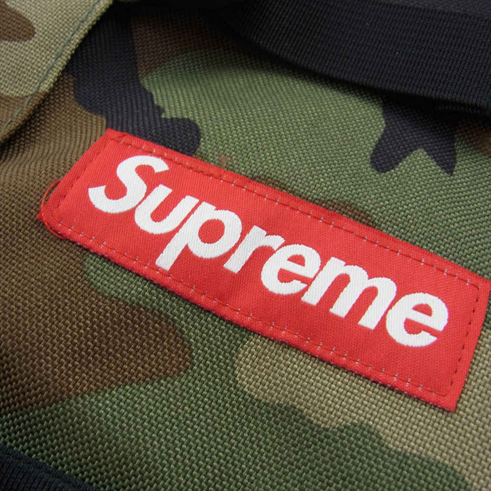 Supreme シュプリーム 14SS Logo Backpack BOX LOGO ボックスロゴ サイドロゴ バックパック ウッドランドカモ 迷彩 コーデュラ     カーキ系【中古】