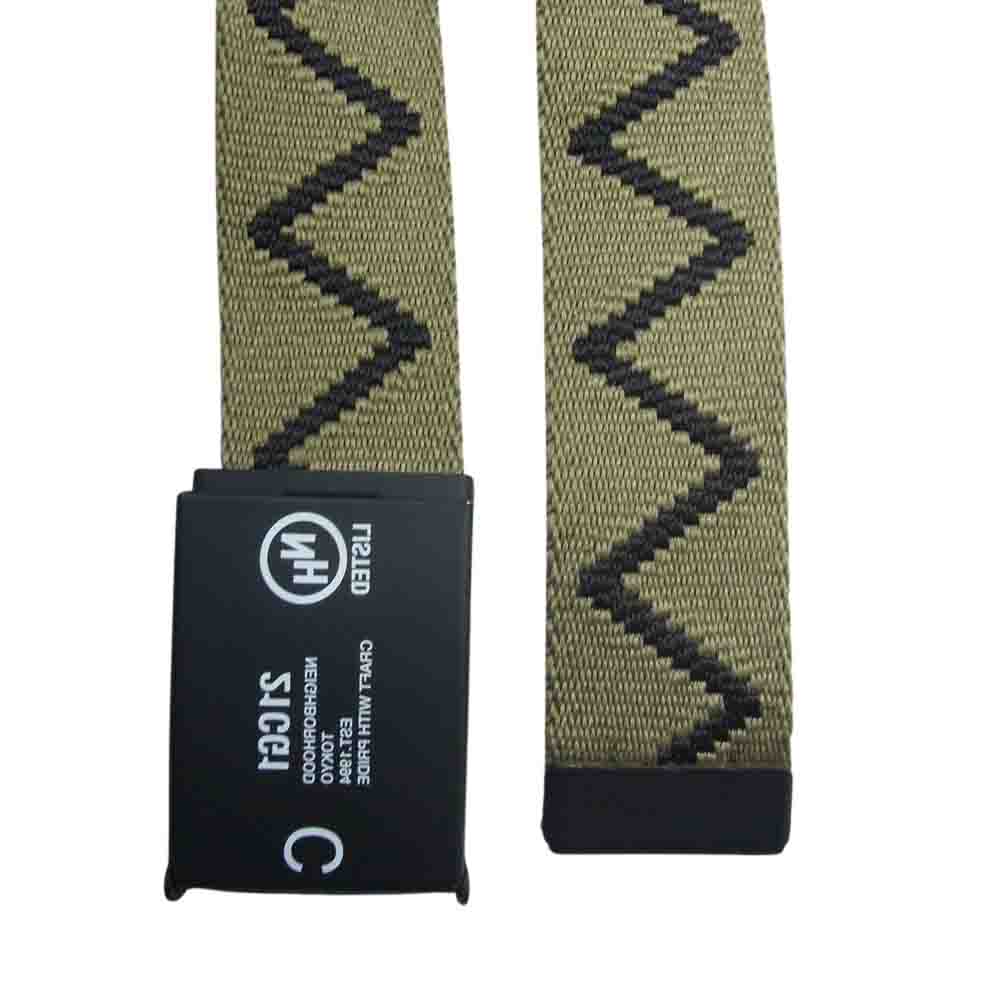 NEIGHBORHOOD ネイバーフッド G.I./E-BELT ジャガード織 ガチャ ベルト ベージュ系【中古】
