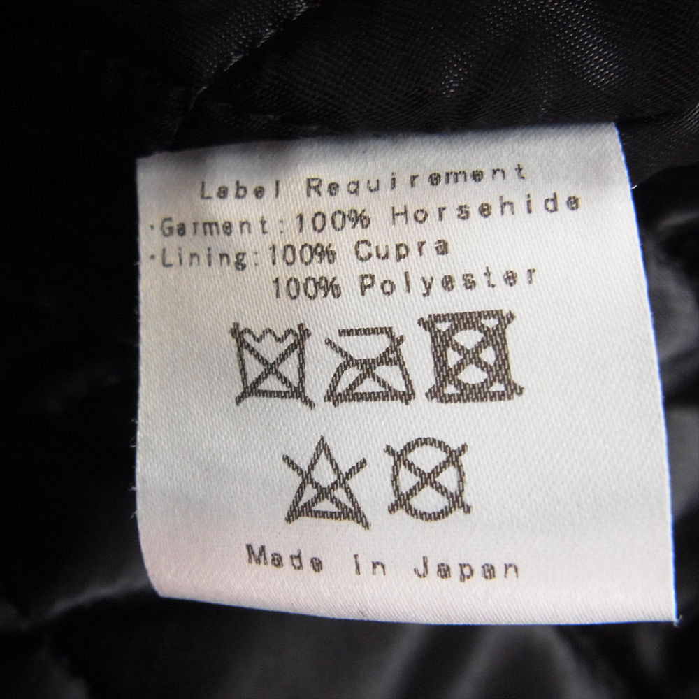 FINE CREEK LEATHERS ファインクリークレザー Eric エリック ホースハイド 襟付き シングル ライダース ジャケット ブラック系 40【中古】
