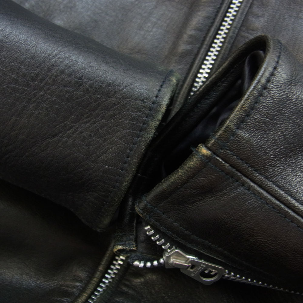 FINE CREEK LEATHERS ファインクリークレザー Eric エリック ホースハイド 襟付き シングル ライダース ジャケット ブラック系 40【中古】