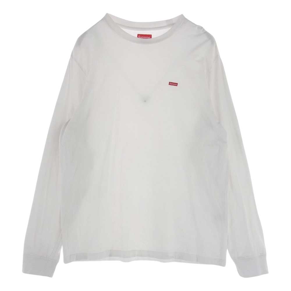 Supreme シュプリーム Small Box L/S Tee スモールボックスロゴ 長袖 Tシャツ  ホワイト系 M【中古】