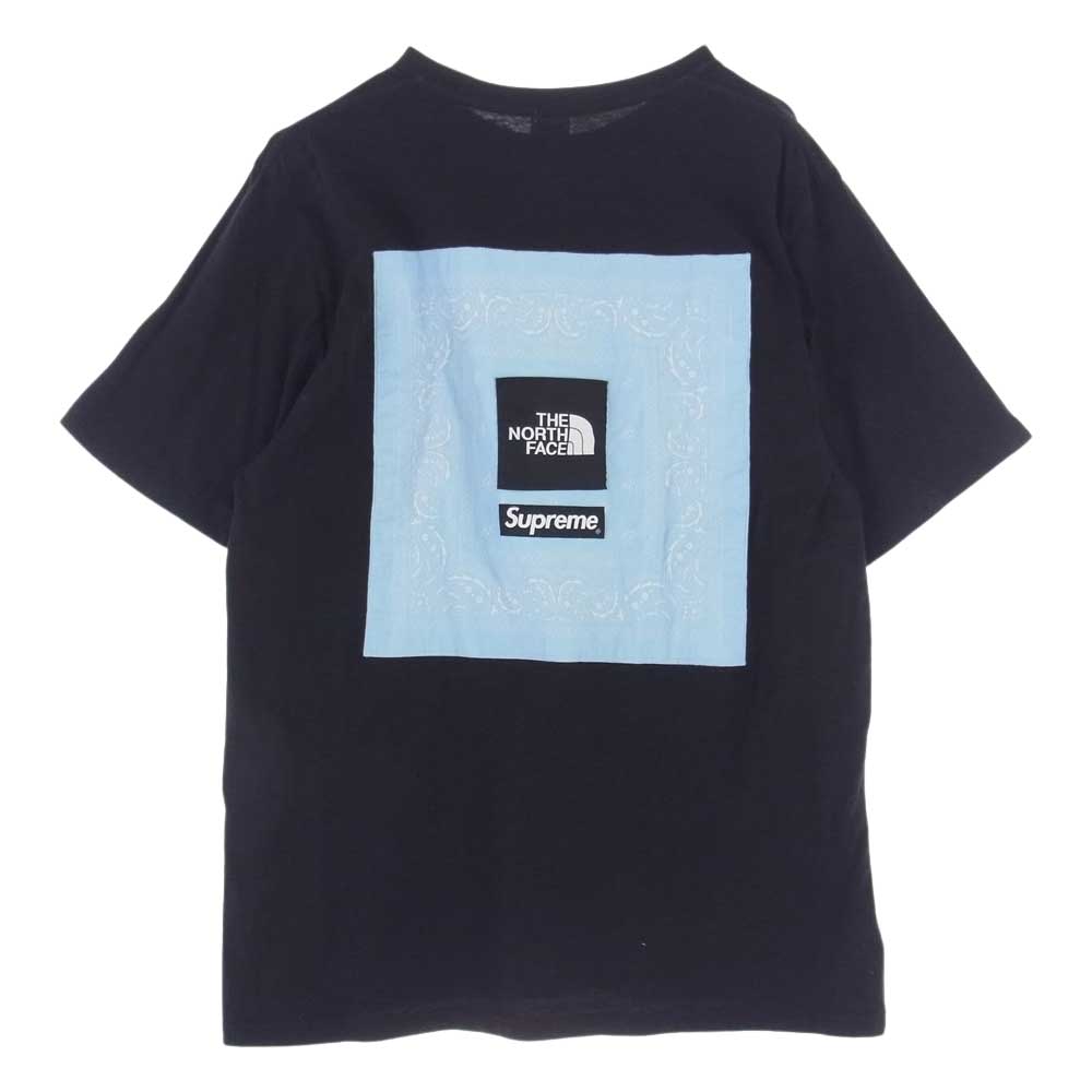 Supreme シュプリーム 22SS NT02209I THE NORTH FACE BANDANA S/S TEE ノースフェイス バンダナ 半袖 Tシャツ  ブラック系 XL【中古】