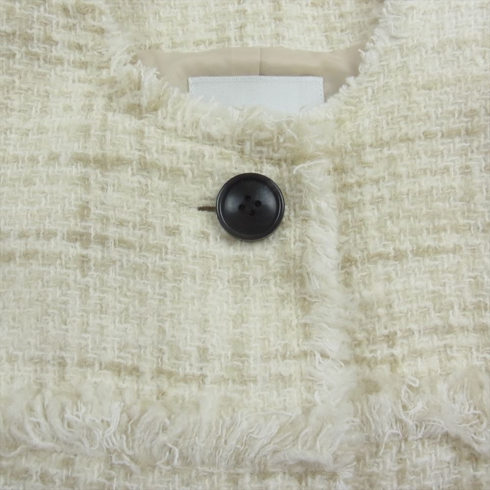 クラネ 22AW 13103-0392 NO COLOR TWEED JACKET ノーカラー ツイード ウール ジャケット ホワイト系 1【極上美品】【中古】