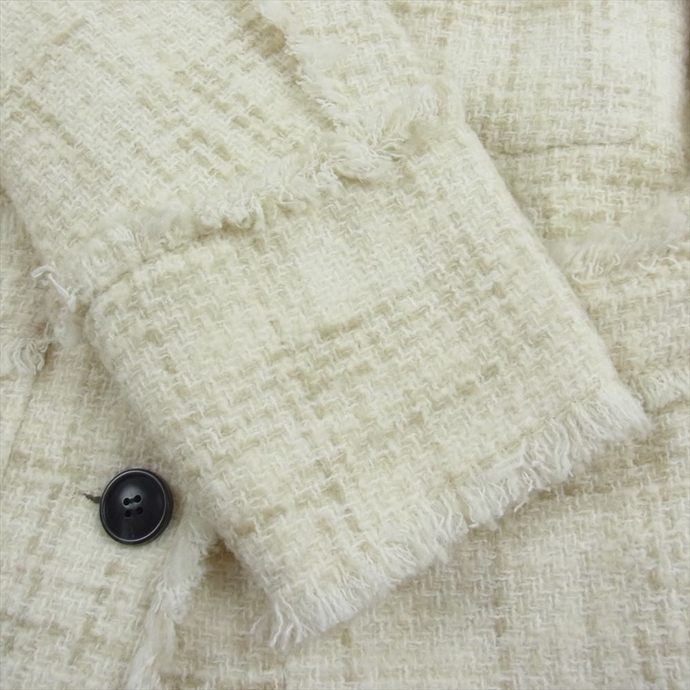 クラネ 22AW 13103-0392 NO COLOR TWEED JACKET ノーカラー ツイード ウール ジャケット ホワイト系 1【極上美品】【中古】
