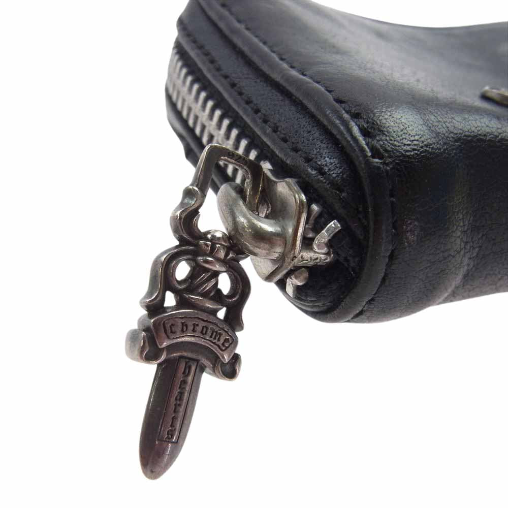 CHROME HEARTS クロムハーツ（原本有） COIN CASE コインケース ダガー ラウンドジップ レザー コインケース ブラック系【中古】