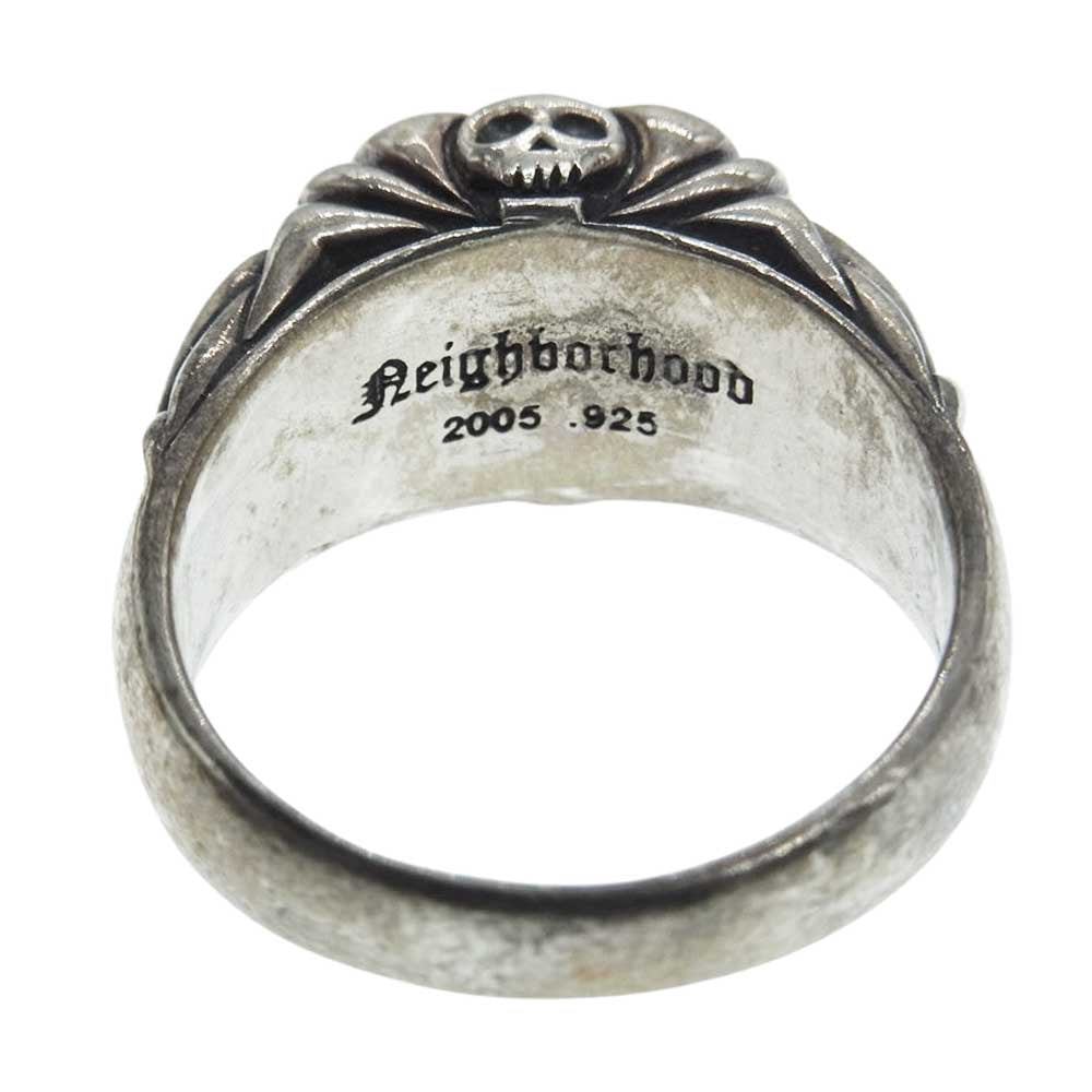NEIGHBORHOOD ネイバーフッド スカル ストーン リング シルバー系 21号【中古】