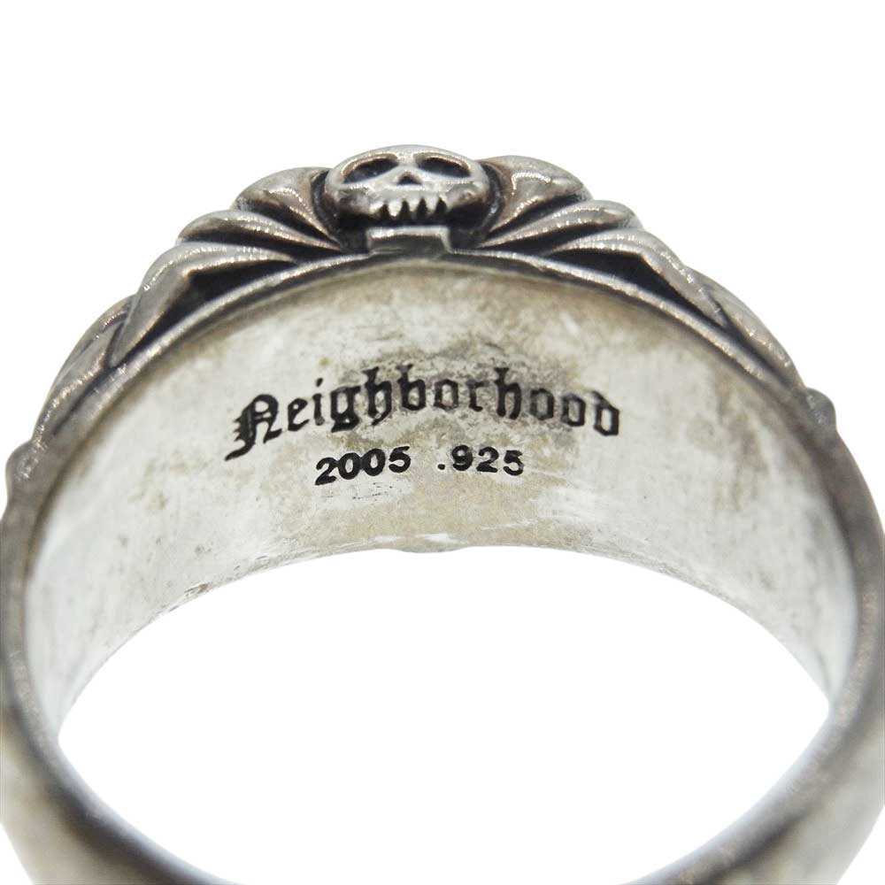 NEIGHBORHOOD ネイバーフッド スカル ストーン リング シルバー系 21号【中古】