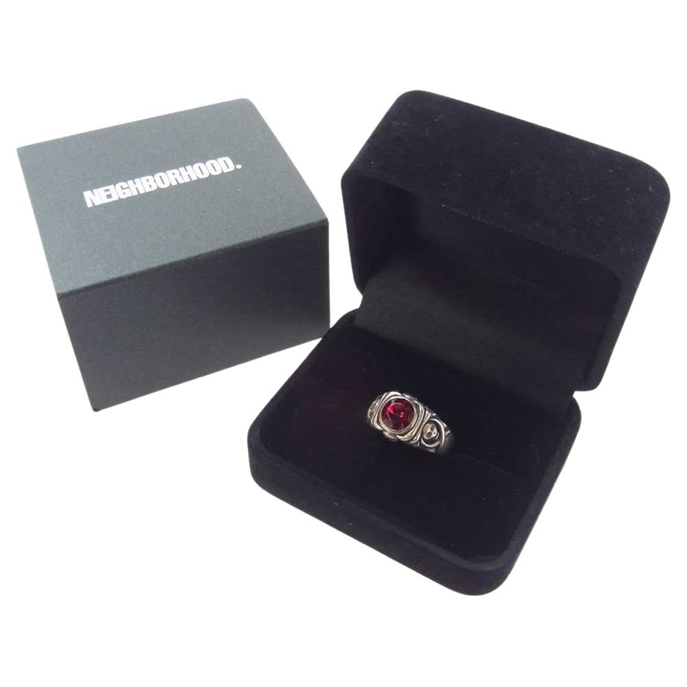 NEIGHBORHOOD ネイバーフッド スカル ストーン リング シルバー系 21号【中古】