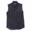CHROME HEARTS クロムハーツ（原本無） クロスボールボタン パンチングレザー  ノースリーブ シャツ ベスト ブラック系 S【中古】