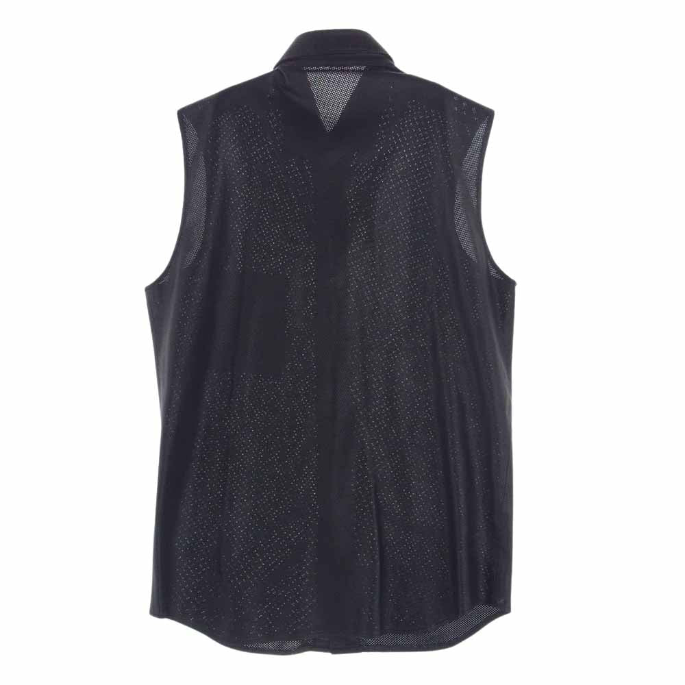 CHROME HEARTS クロムハーツ（原本無） クロスボールボタン パンチングレザー  ノースリーブ シャツ ベスト ブラック系 S【中古】