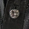 CHROME HEARTS クロムハーツ（原本無） クロスボールボタン パンチングレザー  ノースリーブ シャツ ベスト ブラック系 S【中古】