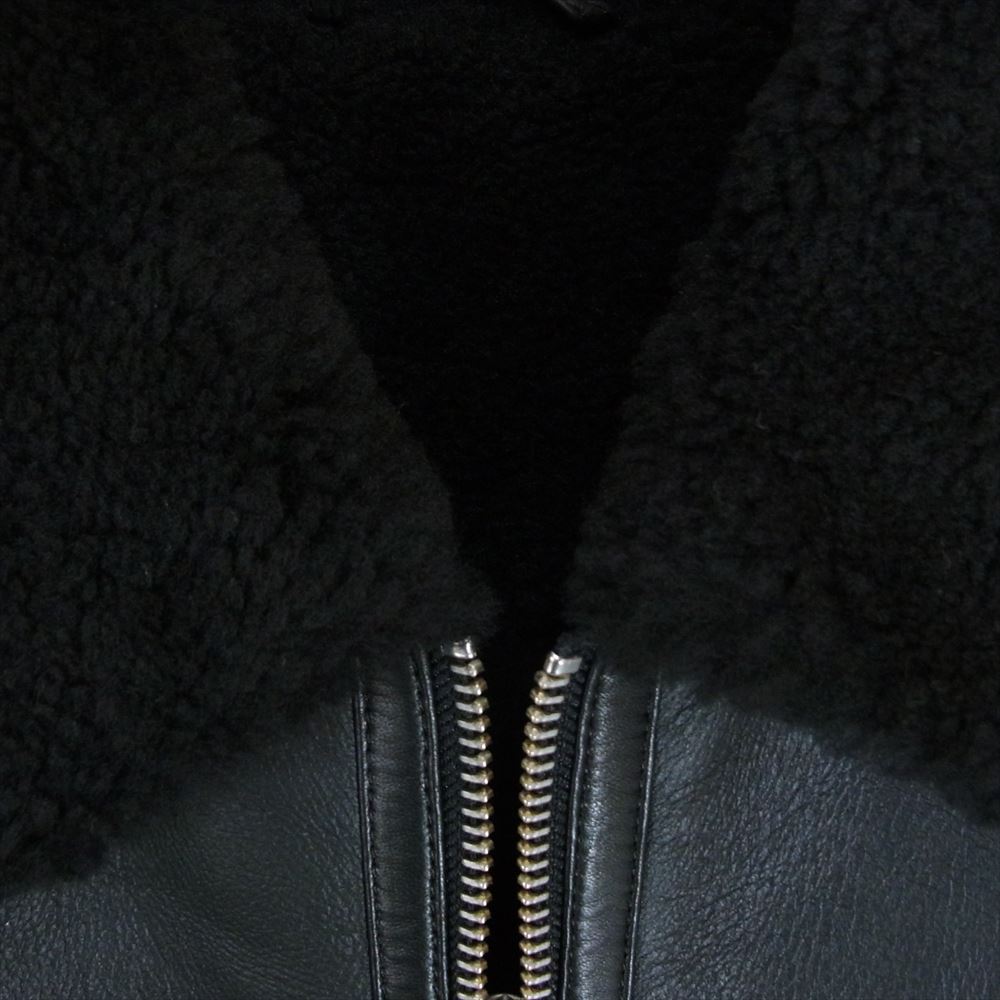オールセインツ AS378606R 2023年モデル ASHFORD SHEARLING JACKET アッシュフォード シャーリング リアルムートン ジャケット ブラック系 M【美品】【中古】