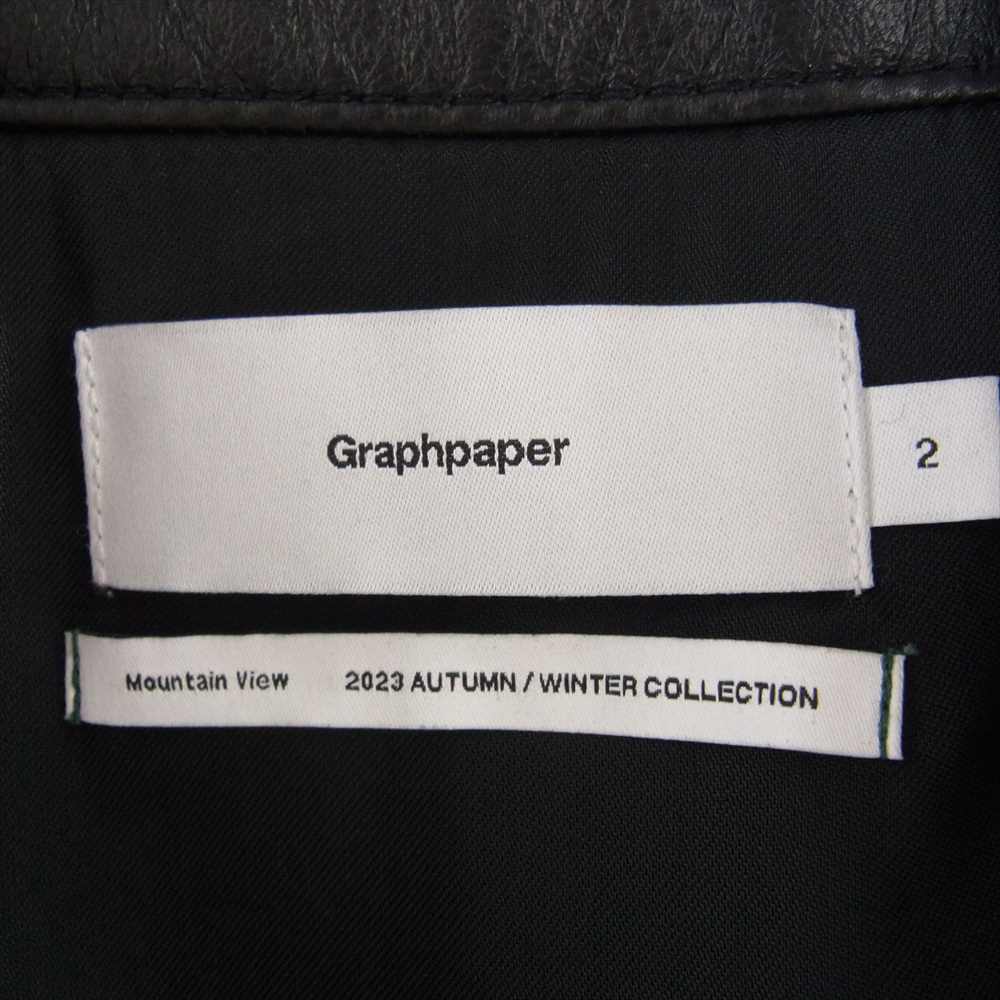GRAPHPAPER グラフペーパー 23AW GM233-30049 Sheep Leather Track Blouson シープレザー フルジップ トラックジャケット ブラック系 2【美品】【中古】