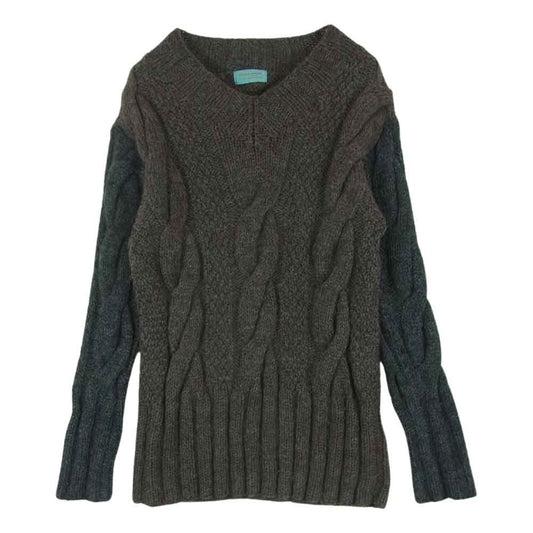 UNDERCOVER アンダーカバー UC-7W-KN-23 90s 青タグ LEAF期 ケーブルニット セーター ブラウン系 グレー系 サイズ表記なし【中古】