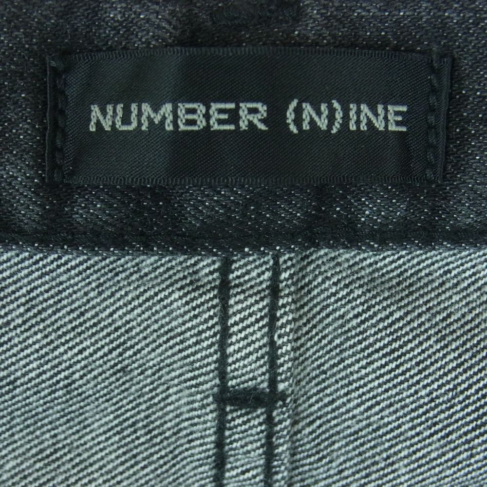 NUMBER(N)INE ナンバーナイン グランジ デニム 加工 パンツ ブラック ジーンズ 日本製 ブラック系 4 × 32【中古】