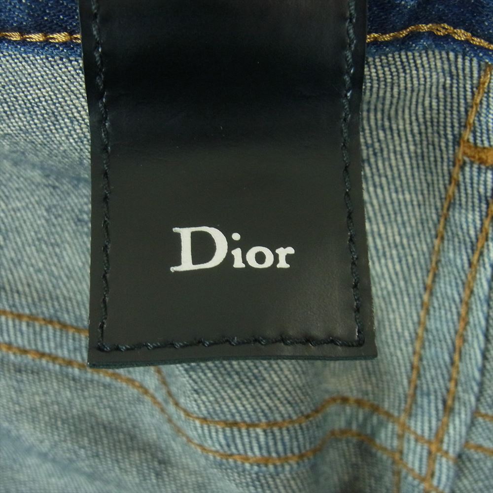 DIOR HOMME ディオールオム 9e3111081110 UNDER MY CAR アンダーマイカー ペンキ加工 ペイント デニム パンツ ジーンズ インディゴブルー系 31【中古】