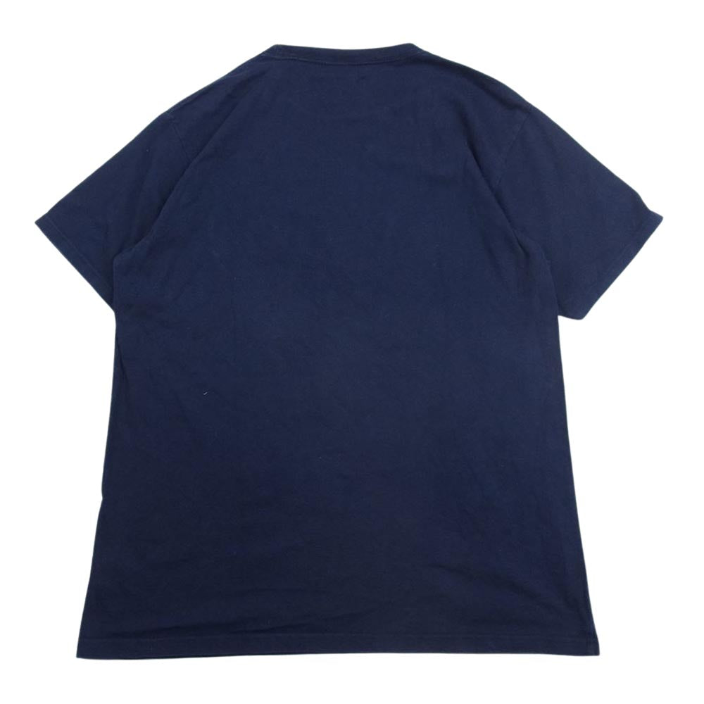 STUSSY ステューシー ロゴ プリント 半袖 Tシャツ ネイビー系 L【中古】