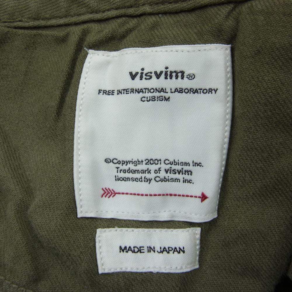 VISVIM ビズビム 19AW 0119205008012 VETERANS SHORTS CRASH *F.I.L. EXCLUSIVE OLIVE ショート ハーフ パンツ  ショーツ カーキ系 2【中古】