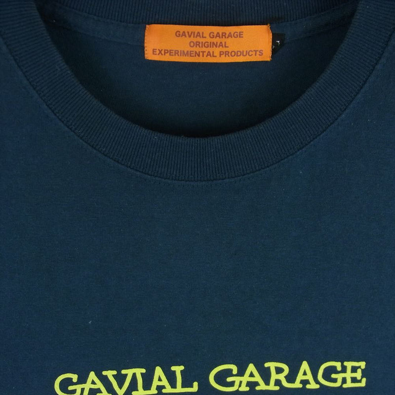 GAVIAL ガヴィル GARAGE S/S TEE ガレージ ロゴプリント 半袖 Tシャツ 中国製 ネイビー系 L【中古】