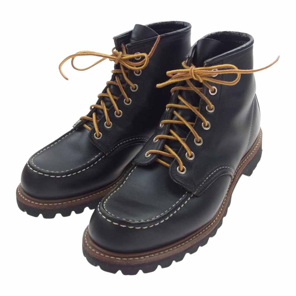 RED WING レッドウィング 8176 Classic Work 6inch Moc toe Lug sole クラシック ワーク 6インチ モックトゥ ラグソール 茶芯 レースアップ ブーツ ブラック系 9 1/2 E【中古】