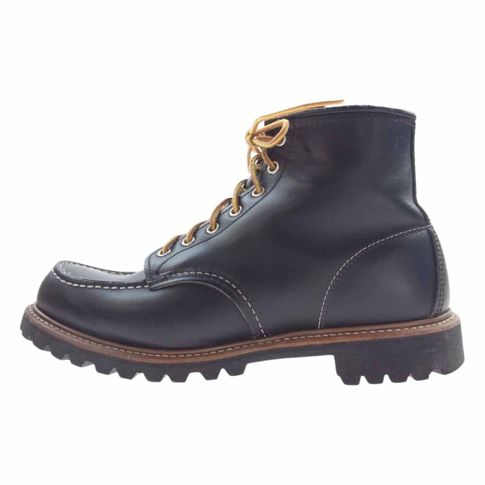 RED WING レッドウィング 8176 Classic Work 6inch Moc toe Lug sole クラシック ワーク 6インチ モックトゥ ラグソール 茶芯 レースアップ ブーツ ブラック系 9 1/2 E【中古】
