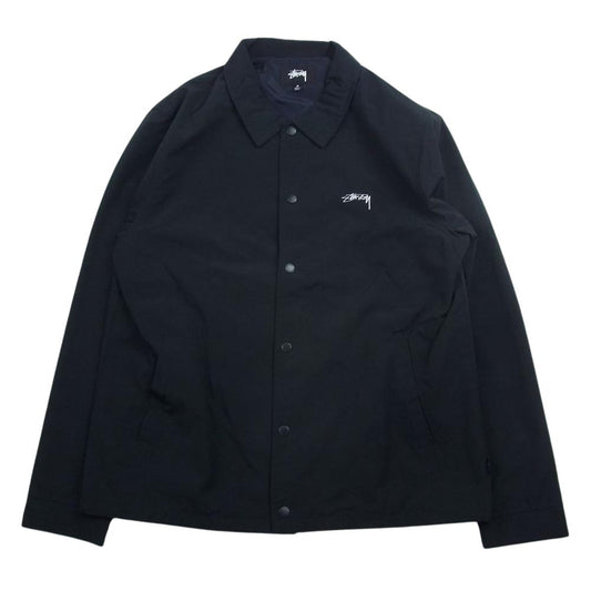 STUSSY ステューシー COACH JACKET ロゴ バックプリント ナイロン コーチ ジャケット ブラック系 M【美品】【中古】