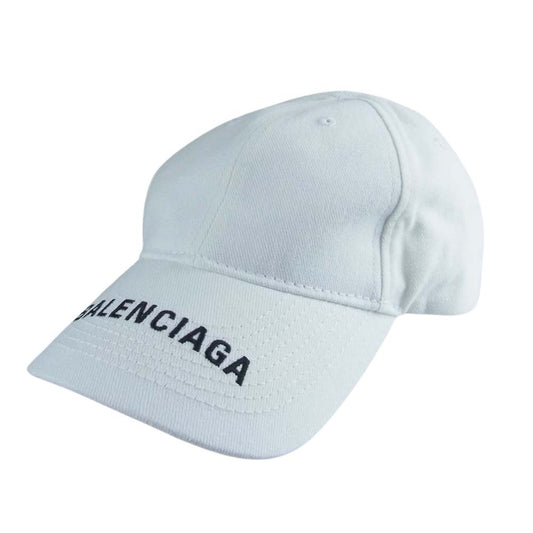 BALENCIAGA バレンシアガ 国内正規品 イタリア製 6パネル 刺繍 ロゴ キャップ ホワイト系 L 59【中古】
