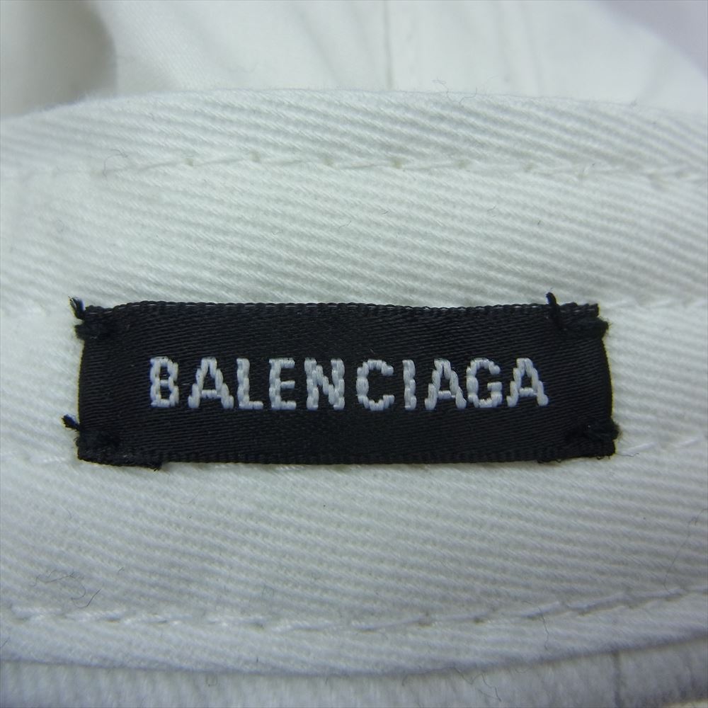 BALENCIAGA バレンシアガ 国内正規品 イタリア製 6パネル 刺繍 ロゴ キャップ ホワイト系 L 59【中古】