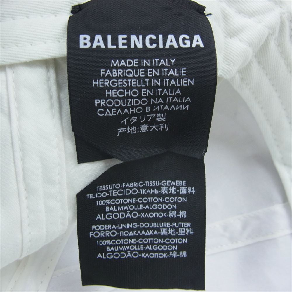 BALENCIAGA バレンシアガ 国内正規品 イタリア製 6パネル 刺繍 ロゴ キャップ ホワイト系 L 59【中古】