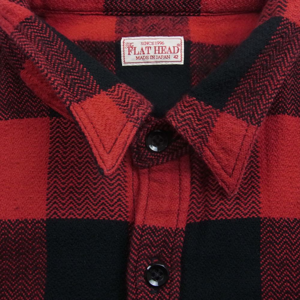 THE FLAT HEAD ザフラットヘッド バッファロー チェック シャツ 長袖シャツ レッド系 42【中古】