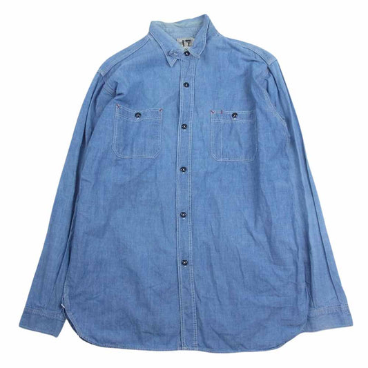 The REAL McCOY'S ザリアルマッコイズ BS13101 JOE MCCOY ジョーマッコイ 8HOUR UNION BUCO CLUB ブコ クラブ 刺繍 長袖 シャツ インディゴブルー系 17【中古】