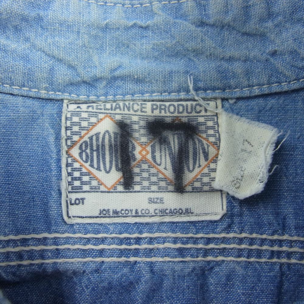 The REAL McCOY'S ザリアルマッコイズ BS13101 JOE MCCOY ジョーマッコイ 8HOUR UNION BUCO CLUB ブコ クラブ 刺繍 長袖 シャツ インディゴブルー系 17【中古】