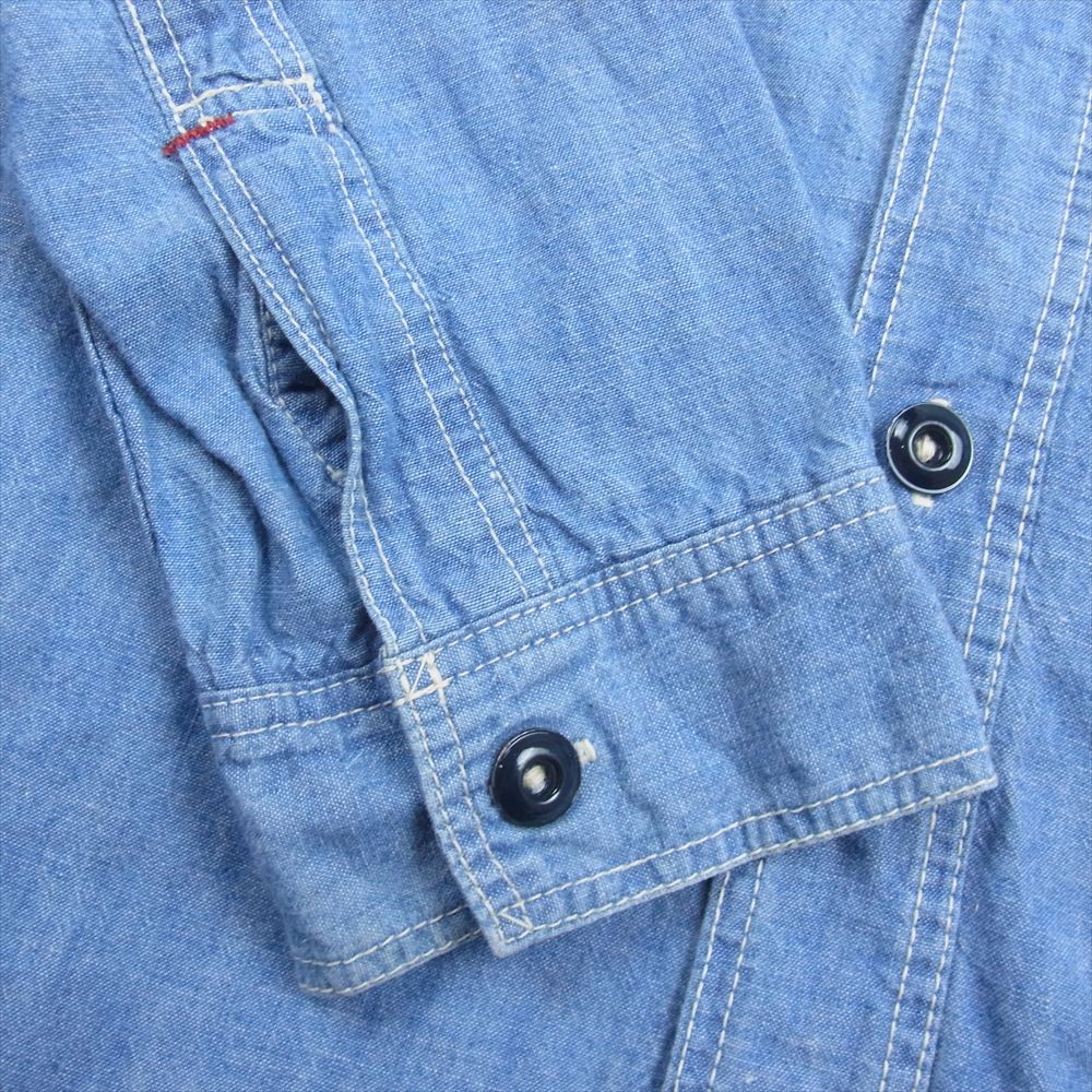 The REAL McCOY'S ザリアルマッコイズ BS13101 JOE MCCOY ジョーマッコイ 8HOUR UNION BUCO CLUB ブコ クラブ 刺繍 長袖 シャツ インディゴブルー系 17【中古】