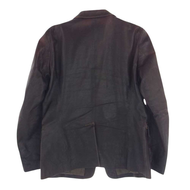 天神ワークス Lot CJ02 C'MAN TAILORED JACKET 牛革 カウレザー アンコン テーラード レザー ジャケット ダークブラウン系 42【中古】