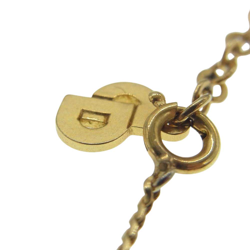 Christian Dior クリスチャンディオール ヴィンテージ CDロゴ カラーストーン付 ゴールドGP ネックレス ペンダント ゴールド系【中古】