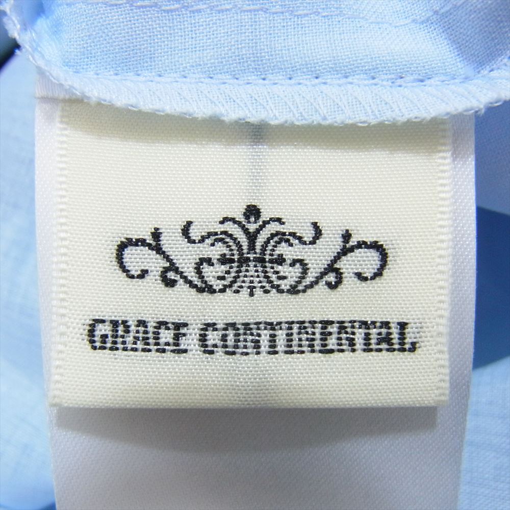 GRACE CONTINENTAL グレースコンチネンタル フラワー 刺繍 総柄 ロング スカート ブルー系 36【中古】