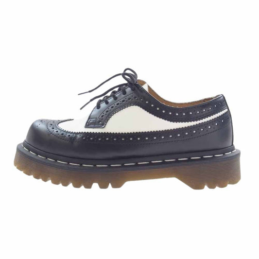 Dr.Martens ドクターマーチン ブローグ シューズ 2トーン ウィング チップ ブラック系 オフホワイト系 UK5【中古】